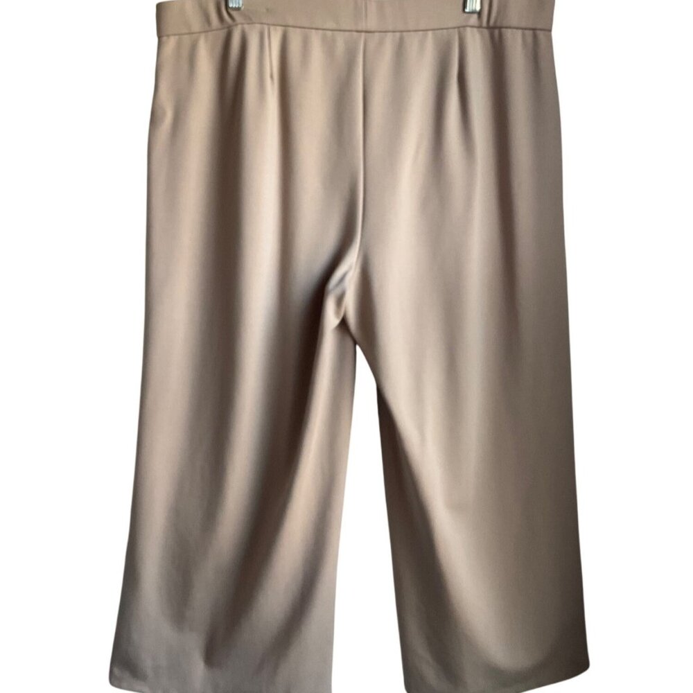 Eileen Fisher 1X Beige Wide-Leg Ponte Pull On Pants Made USA Minimalist - Picture 3 of 14